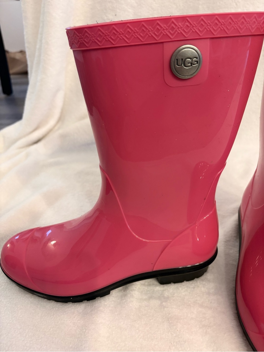 UGG Glossy Hot Pink Women's Waterproof Rain Boots